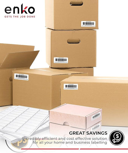 enKo 8-1/2 x 11 Inch Label - White Blank - 1 Per Sheet Full Shipping Address Labels for Laser Inkjet Printer (500 Sheets, 500 Labels)
