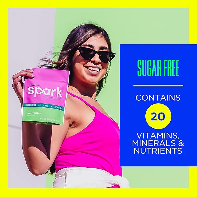 AdvoCare Spark - Energy Drink Mix - Vitamin & Amino Acid Supplement - Supports Energy & Focus - Portable Immune Support - Sugar-Free - Watermelon, 14 Stick Packs (3.5 oz)