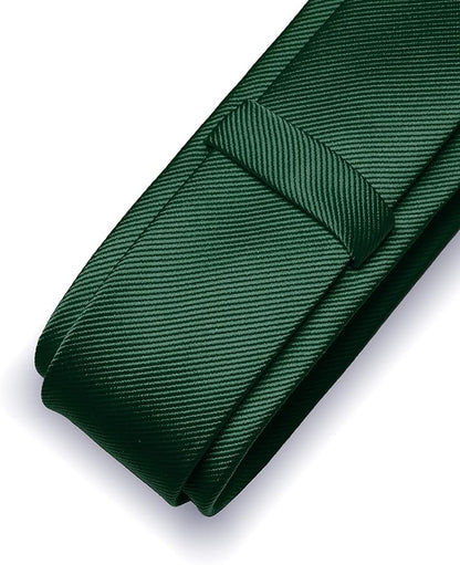 JEMYGINS 2.4" Solid Color Skinny Tie and Pocket Square with Tie Clip Sets for Men (6cm)