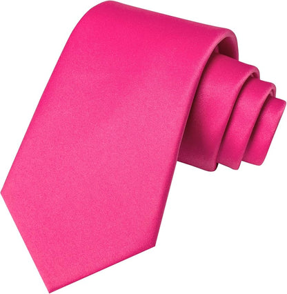 RBOCOTT Solid Color Tie and Pocket Square Hankerchief with Lapel Pin Set for Men