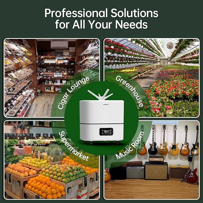 YOKEKON Humidifier Large Room, 30L/7.93Gal Commercial Whole House Humidifier 5000 sq.ft, Top-Fill Humidifiers for home with Extension Tube, Ideal for Plants, Office, Warehouse & Greenhouse