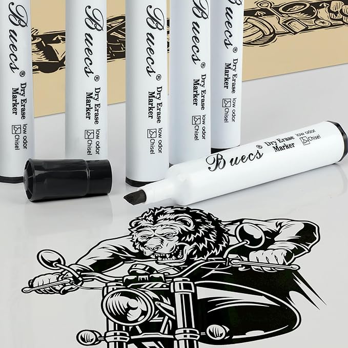 Black Dry Erase Markers, Low-Odor, 80 Count, Chisel tip, Perfect for Writing on Whiteboards, Dry-Erase Boards, Glass, School Office Supplies