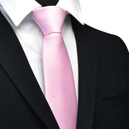 Branduce 3.15"（8cm） Mens Solid Satin Tie Pure Color Necktie for Business and Wedding + Gift Box