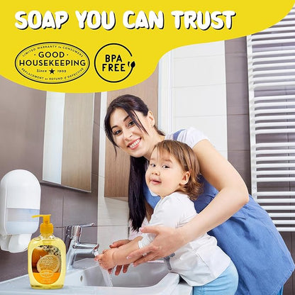 SIMPLE PLEASURES Premium Hand Soap Collection - Lemon Scent, 7.9 oz Bottle with Jumbo 61.4 oz Refill - Goodhousekeeping Seal Approved - Multiple Scents Lemon Hand Soap Dispenser Refills