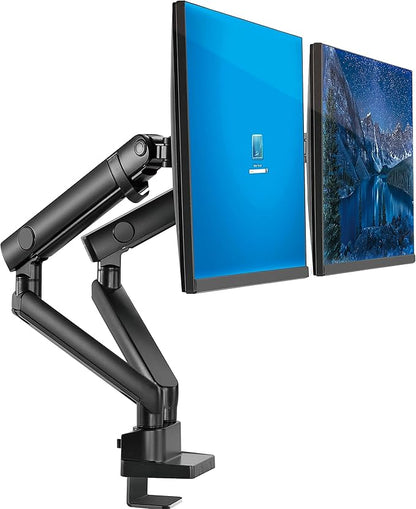 Dual Monitor Arm Stand for 32 Inch Screens - Full Adjustable VESA Mount for 2 Monitors, Heavy Duty Dual Monitor Desk Mount Compatible with C Clamp, Grommet Mounting Base, Holds 26.4lbs per Arm, Black