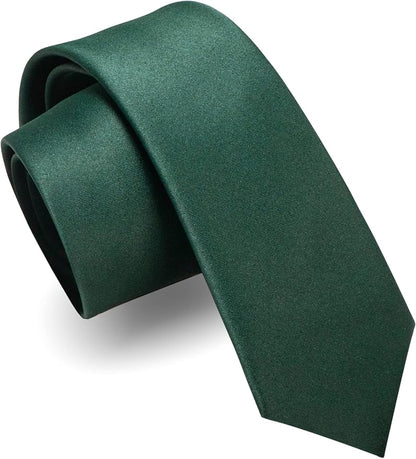 RBOCOTT 2.4“ Solid Color Skinny Tie Business Wedding Necktie for Men(6cm)
