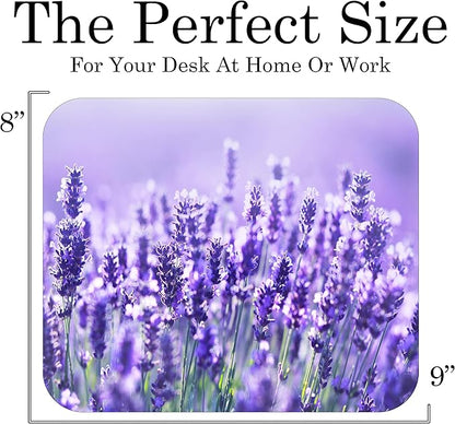 Floral Pattern Flower Mouse Pad Mat Mousepad for Desk Computer Laptop PC Gaming Home or Office Gift for Her Flowers (Lavendar MP105)