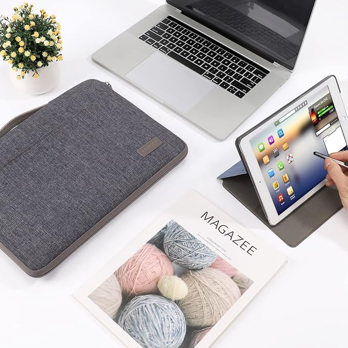 DOMISO 16 inch Laptop Sleeve Protective Case Cover Compatible with 16 16+ inch HP Dell ASUS Lenovo Chromebook,Waterproof Computer Cases Bag with Handle,Dark Grey