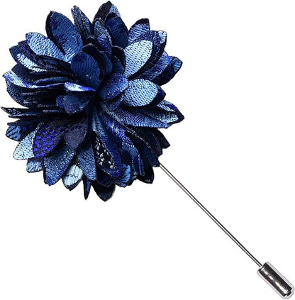 GUSLESON 3.15"（8cm） Mens Floral Tie and Lapel Pin Necktie Hankerchief Cufflinks Set for Men