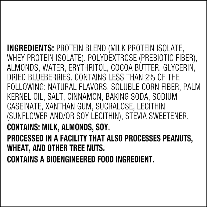 Quest Nutrition Blueberry Muffin Protein Bars, 20g Protein, 2g Sugar, 5g Net Carb, High Fiber, Gluten Free, Keto Friendly, 12 Count