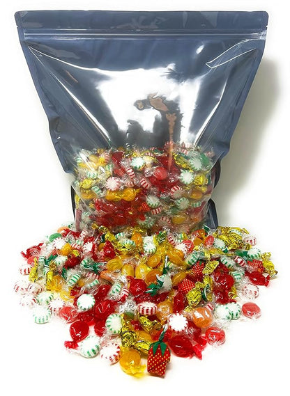 Holiday American Old Fashioned Hard Candy - 10 lbs - Peppermint and Spearmint Starlights, Cinnamon Disks, Butterscotch, Strawberry Jelly Filled Candy and Fruity Hard Candy - Bulk Holiday Classics Assortment- Individually Wrapped, 160 oz.