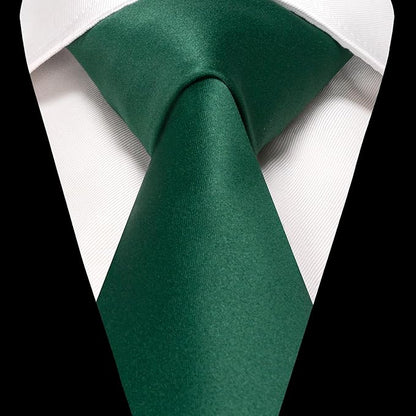 RBOCOTT Solid Color Tie and Pocket Square Hankerchief with Lapel Pin Set for Men