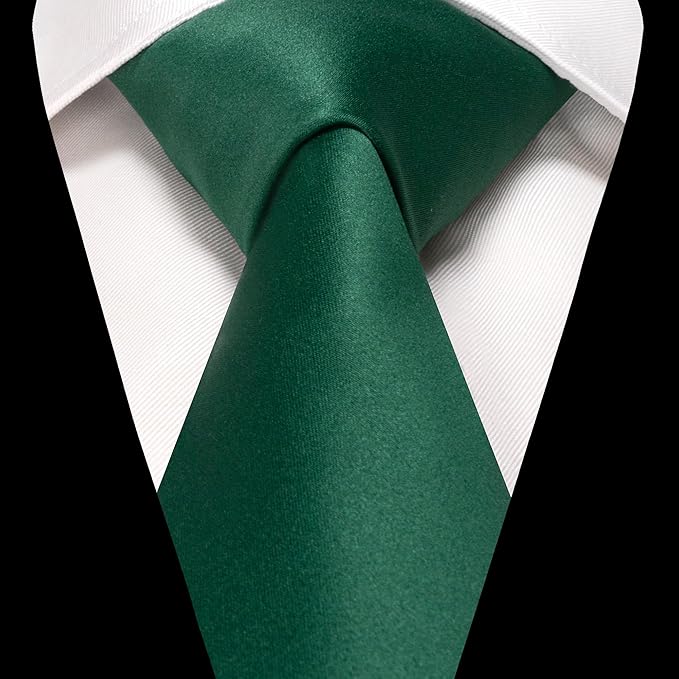 RBOCOTT Solid Color Tie and Pocket Square Hankerchief with Lapel Pin Set for Men