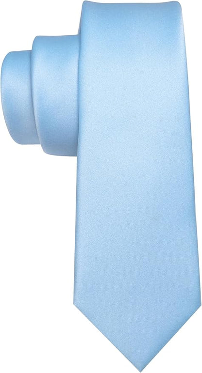 RBOCOTT 2.4“ Solid Color Skinny Tie Business Wedding Necktie for Men(6cm)