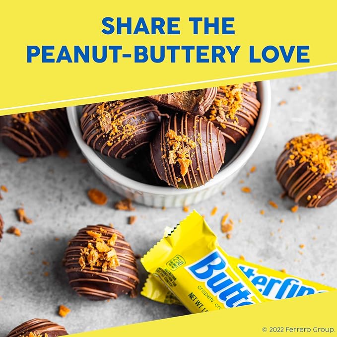 Butterfinger, Bulk 36 Pack, Chocolatey, Peanut-Buttery, Full Size Individually Wrapped Candy Bars, 1.9 oz Each
