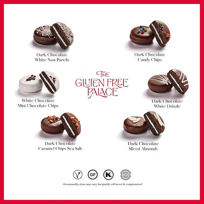 Gluten Free Palace Holiday Chocolate Covered Cookies Gift Basket – Vegan Gluten Free Treats for Christmas, Thanksgiving & New Year – Gourmet Cookie Gift for Men & Women (6 Count)