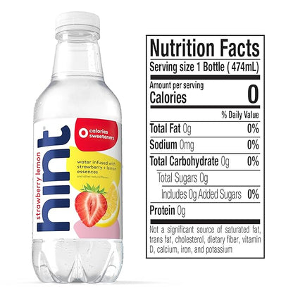 Hint Fruit-Infused Bottled Water, 4-Flavor Red Variety Pack - Sugar Free Flavored Water with Zero Calories, Natural Fruit Essences, and No Artificial Sweeteners - 16 Fl Oz (Pack of 12)
