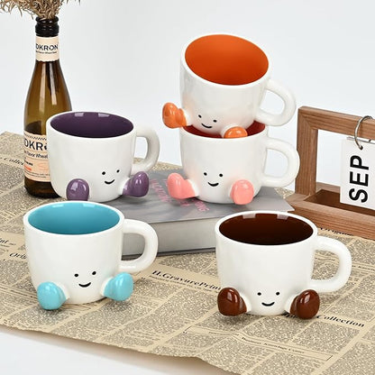 Coffee Mugs,Cute funny Mug For Women, 12.8oz/380ml Unique Ceramic Coffee Tea Cups, Office Mug Gift (orange)