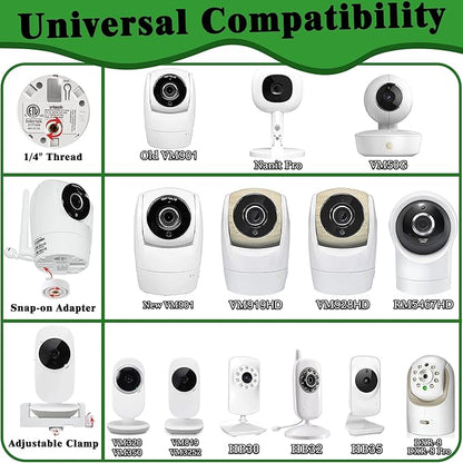 Upgraded Universal Baby Monitor Floor Stand Holder for VTech New VM901, VM928HD, VM5463, VM819, VM919HD Cameras, Stable Silent Base, Height Adjustable, Easy Assembly, No Tools or Wall Damage