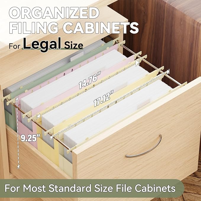 Extra Capacity Legal Size Plastic Hanging File Folders,Reinforced 2" Pastel Expanding Pocket,12 Pack Legal Hanging Folders for Filing Cabinet,Expandable Hang Folder with tabs,for Office School