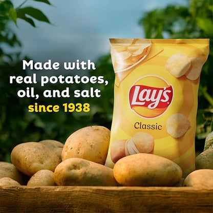 Lay's Salt & Vinegar Flavored Potato Chips, 1 oz Bags, (40 Count) (Packaging May Vary)