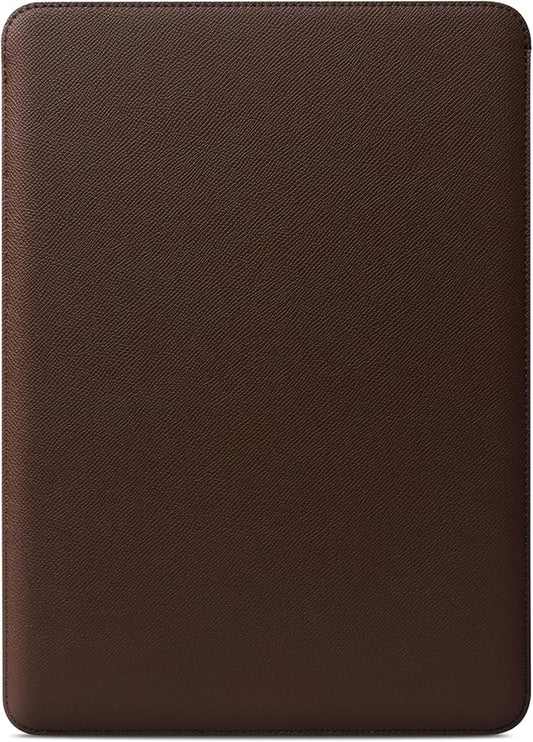 Comfyable Slim Laptop Sleeve 16 Inch Compatible for MacBook Pro 16-Inch M4 M3 M2 Pro/Max 2024, Faux Leather Protective 16-in Mac Cover Case, Coffee