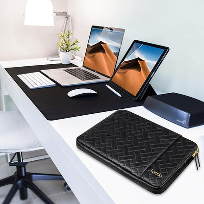 Lacdo Laptop Sleeve Case for 14 inch New MacBook Pro M5/M4/M3/M2/M1 Chips Pro Max A3434 A3112 A3401 A3185 A2918 A2992 A2779 2025-2021, 13.8" Surface Laptop 7th Copilot+PC Computer Bag, Elegant Black