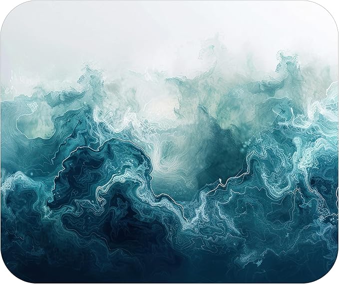 Blue White Marble Agate Mouse Pad Mat Mousepad for Desk Computer Laptop PC Gaming Home or Office Gift Marbled Abstract (Blue White MP13)