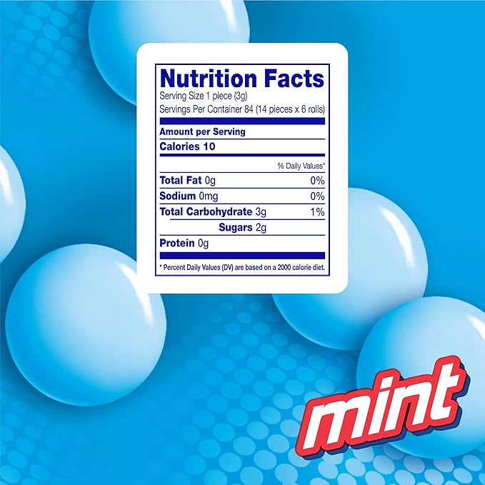 Mentos Chewy Mint Candy Roll, Mint, Non Melting, Party, 14 Count (Pack of 15) - Packaging May Vary