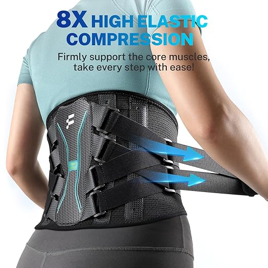 Back Brace for Women Men, Reinforced 3D Lumbar Support Pad, 4 Carbon Fiber Splints, Ultra-thin Air Mesh, Wear for Under Clothes, for Lower Back Pain Relief, Sciatica, Posture, Lifting, Size XL