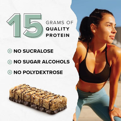 Ready® Protein Bars – High-Protein Snack with 15g Whey Protein, With Flaxseeds and Omega-3s for Sustained Energy, Supports Lean Muscle and Recovery, No Artificial Sweeteners – Dark Chocolate Sea Salt, 12-Pack