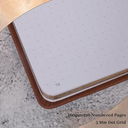 TIEFOSSI Dot Journals for Women Men, Dot Journals for Writing Women, 160gsm Thick Paper, 190 Numbered Pages, for Planner Organization