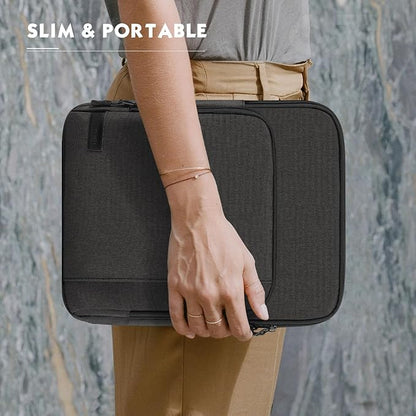MoKo Laptop Sleeve Bag for 13.3-14 Inch, Notebook Carrying Case with Pocket Fits New MacBook Pro M3/M2 14" /13" M2/M1 Pro/M1 Max 14.2 2023-2021/Air 13.6" M2 2022, Surface Pro 9/8 13", Black & Gray
