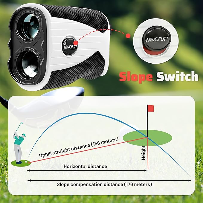 Golf Range Finder with Slope - 1200 Yards Range Finder for Golfing/Hunting, 7X Magnification, Flag Pole Locking Vibration, Rechargeable Golf Rangefinders with Magnet Stripe, Best Golf Accessories Gift