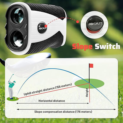 Golf Range Finder with Slope - 1200 Yards Range Finder for Golfing/Hunting, 7X Magnification, Flag Pole Locking Vibration, Rechargeable Golf Rangefinders with Magnet Stripe, Best Golf Accessories Gift