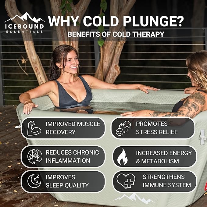 Ice Bath Tub with Water Chiller - 1HP Efficient Hot and Cold Water Chiller for Ice Bath - Premium Ice Bath Tub with Chiller - WiFi - Filter - Ozone/UV - Cold Plunge with Water Chiller