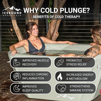 Ice Bath Tub with Water Chiller - 1HP Efficient Hot and Cold Water Chiller for Ice Bath - Premium Ice Bath Tub with Chiller - WiFi - Filter - Ozone/UV - Cold Plunge with Water Chiller