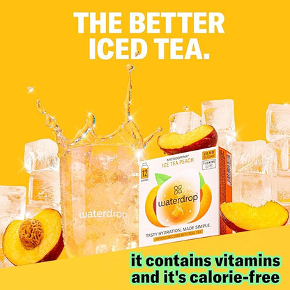 Waterdrop Hydration Cubes With Vitamin C, B Vitamins and Electrolytes, 3 Iced Tea Flavor Electrolyte Variety Pack, Flavored Water Enhancer Cubes for Still & Sparkling Water, Sugar Free, 36 Count
