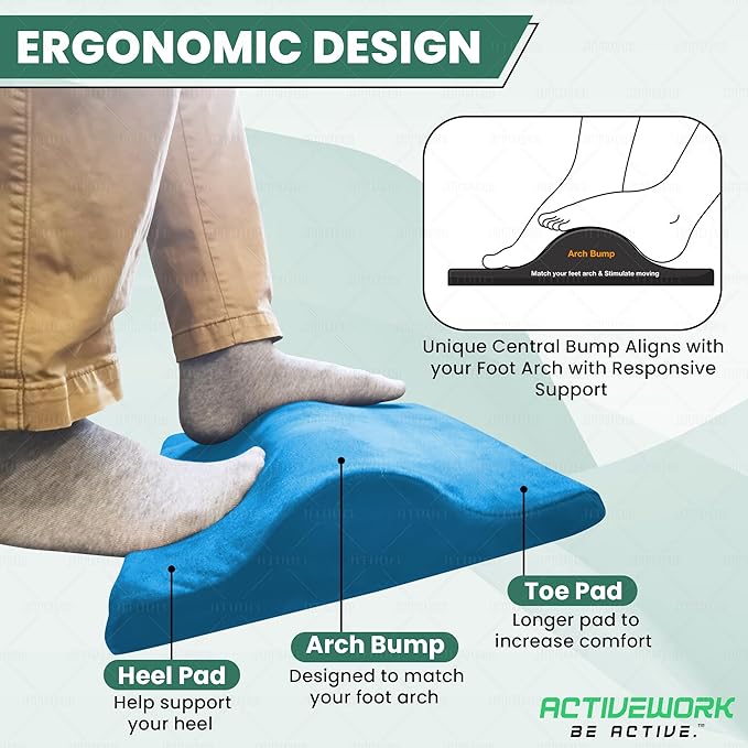 2-in-1 Portable Foot Rest Pro - Extra Large - Foot Rest & Foot Leg Exerciser - Improve Circulation & Relax Exercise Massage Foot Under Desk Work Office Chair, Gaming & Home - Seniors (Gray)