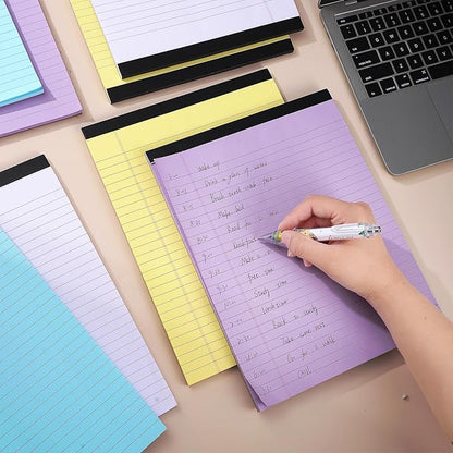 8 Packs Small Note Pads 5x8, Total 400 Sheets Color Legal Pad 5x8 College Ruled Small Legal Pad Perforated Lined Writing Pads for Home, Study, Office, To-Do Lists, notepad, Multicolor