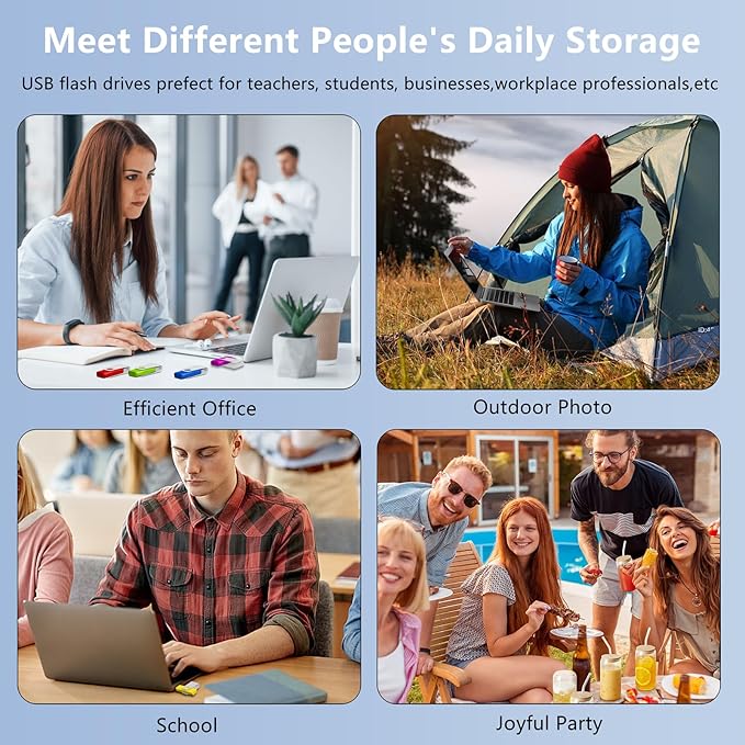8GB USB Flash Drive 20 Pack AGECASH USB 2.0 Thumb Drive Flash Drives Pack Memory Stick Zip Jump Drives with Lanyards (8GB -Colorful)