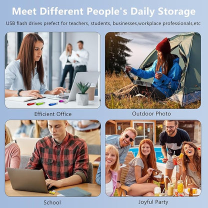 8GB USB Flash Drive 20 Pack AGECASH USB 2.0 Thumb Drive Flash Drives Pack Memory Stick Zip Jump Drives with Lanyards (8GB -Colorful)