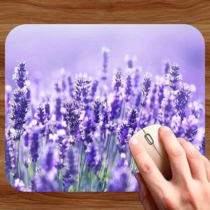 Floral Pattern Flower Mouse Pad Mat Mousepad for Desk Computer Laptop PC Gaming Home or Office Gift for Her Flowers (Lavendar MP105)