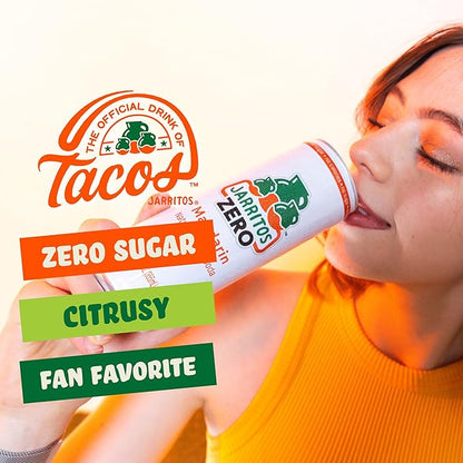Jarritos - Mexican Soda Soft Drinks, Mandarin ZERO Sugar (12 oz, 355ml) 24 Cans (3 Boxes of 8) - Sugar Free - 0 Calories, 0g Fat - Made in Mexico - Natural Flavor Soda Pop - Party & BBQ Beverages