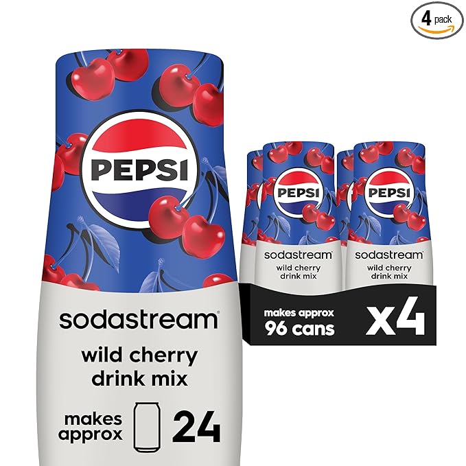 SodaStream Pepsi Wild Cherry Drink Mix (440ml, Pack of 4)