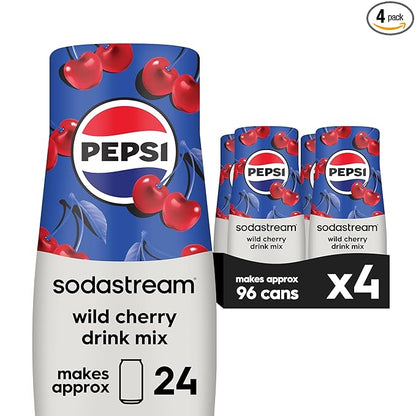 SodaStream Pepsi Wild Cherry Drink Mix (440ml, Pack of 4)