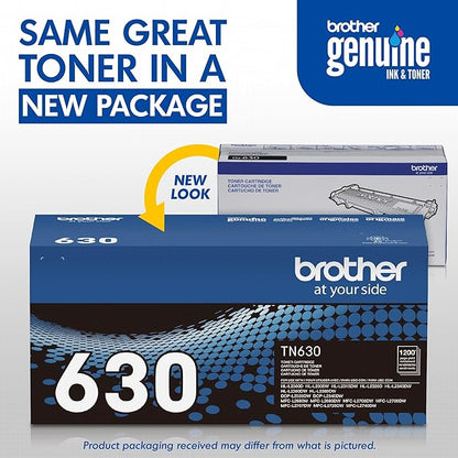 Brother Genuine Standard Yield Toner Cartridge, TN630, Replacement Black Toner, Page Yield Up To 1,200 Pages, Amazon Dash Replenishment Cartridge