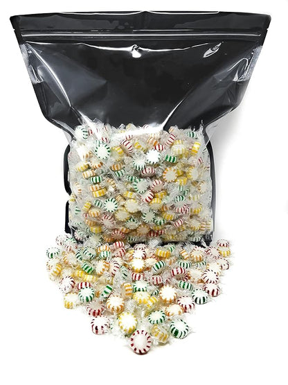 Holiday Fruit Flavored Starlight Hard Candy - 10 lbs - Apple, Strawberry, Lemon and Orange Flavored Disks Old School Classic Starlights - Bulk American Vintage Candy Assortment - Individually Wrapped, 160 oz.