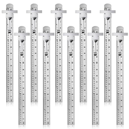 10 Pieces 6 Inch 15 cm Pocket Ruler Flexible Precision Stainless Steel Ruler with Detachable Clips Stainless Steel Pocket Clip Scale Gauge Metric British System