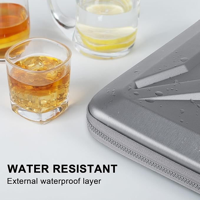 DOMISO 17 Inch Laptop Hard Case, Waterproof Shockproof Hard Shell Laptop Sleeve with Handle Protective Computer Bag for Most 17-17.3" Laptops/Dell XPS 17 / HP Envy 17, Silver